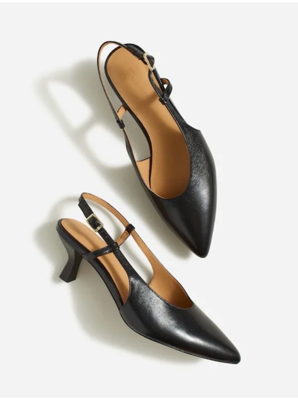 Madewell The Debbie Black Pointed Slingback Heels
